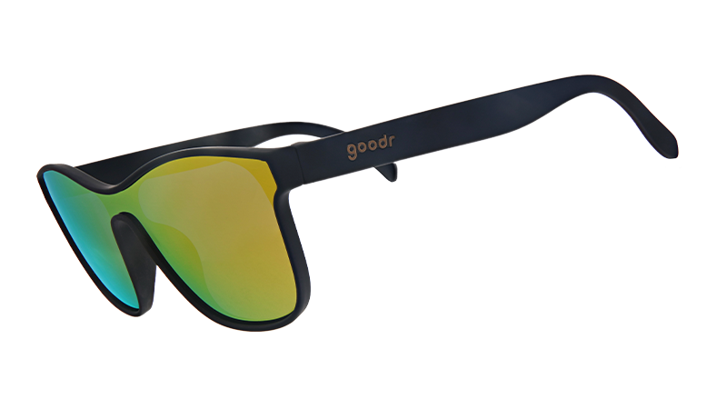 Da zero a stordito | occhiali da sole in stile futuristico nero con lenti color ambra | occhiali da sole Goodr