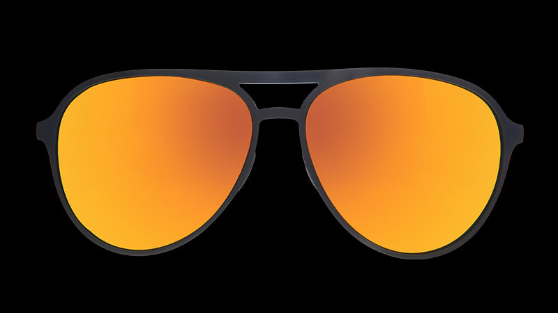 Call Me Tarmac Daddy | monture aviateur noire avec verres ambre | lunettes de soleil goodr MACH G
