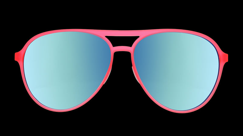 Carl is mijn Co Pilot | roze pilotenmontuur met blauwe glazen | goodr MACH G zonnebril