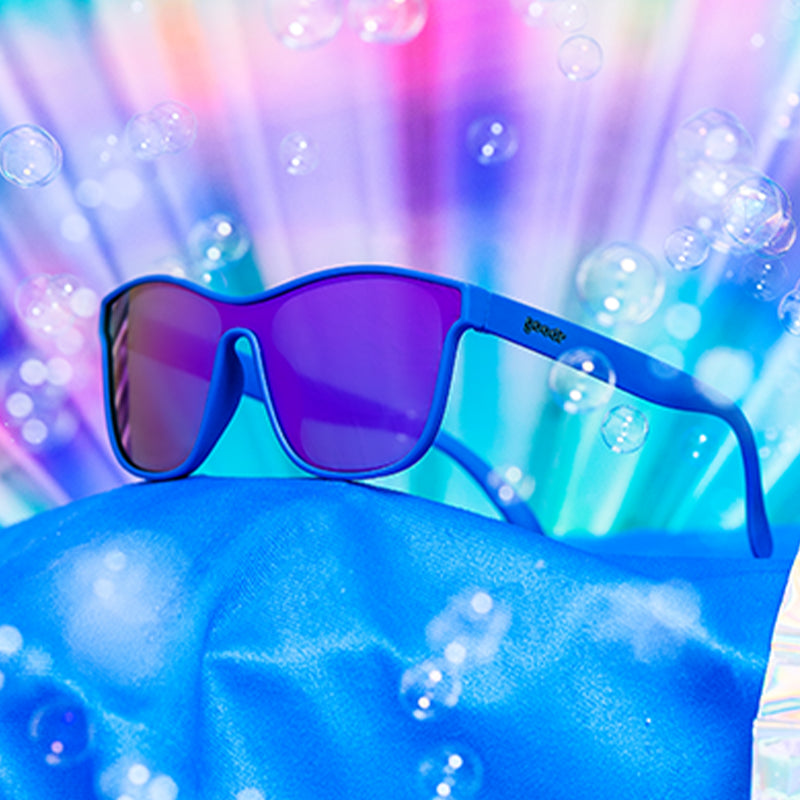 Lunettes de soleil bleu futuriste avec verres violets | Lunettes de soleil goodr
