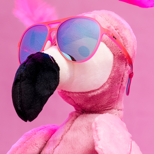 Carl est mon copilote | monture aviateur rose avec verres bleus | lunettes de soleil goodr MACH G